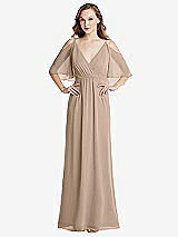 Alt View 1 Thumbnail - Topaz Convertible Cold-Shoulder Draped Wrap Maxi Dress