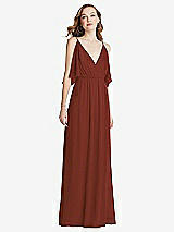 Alt View 3 Thumbnail - Auburn Moon Convertible Cold-Shoulder Draped Wrap Maxi Dress