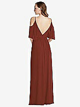 Rear View Thumbnail - Auburn Moon Convertible Cold-Shoulder Draped Wrap Maxi Dress