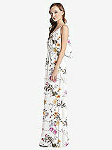 Alt View 2 Thumbnail - Butterfly Botanica Ivory Convertible Cold-Shoulder Draped Wrap Maxi Dress