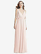 Alt View 3 Thumbnail - Blush Convertible Cold-Shoulder Draped Wrap Maxi Dress