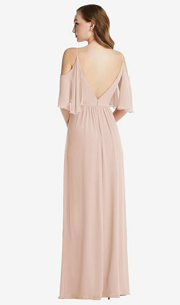 Back View - Cameo Convertible Cold-Shoulder Draped Wrap Maxi Dress