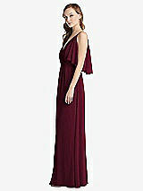 Alt View 2 Thumbnail - Cabernet Convertible Cold-Shoulder Draped Wrap Maxi Dress