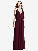 Alt View 3 Thumbnail - Cabernet Convertible Cold-Shoulder Draped Wrap Maxi Dress