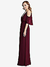 Side View Thumbnail - Cabernet Convertible Cold-Shoulder Draped Wrap Maxi Dress