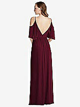 Rear View Thumbnail - Cabernet Convertible Cold-Shoulder Draped Wrap Maxi Dress