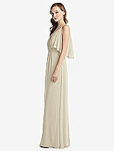 Alt View 2 Thumbnail - Champagne Convertible Cold-Shoulder Draped Wrap Maxi Dress