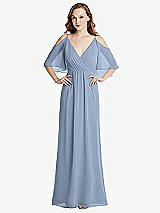 Alt View 1 Thumbnail - Cloudy Convertible Cold-Shoulder Draped Wrap Maxi Dress