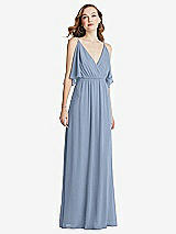 Alt View 3 Thumbnail - Cloudy Convertible Cold-Shoulder Draped Wrap Maxi Dress