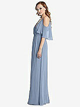 Side View Thumbnail - Cloudy Convertible Cold-Shoulder Draped Wrap Maxi Dress