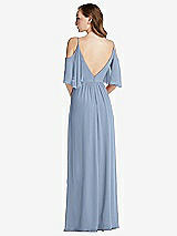 Rear View Thumbnail - Cloudy Convertible Cold-Shoulder Draped Wrap Maxi Dress