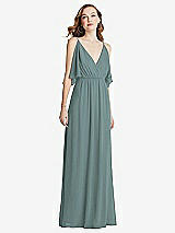 Alt View 3 Thumbnail - Icelandic Convertible Cold-Shoulder Draped Wrap Maxi Dress