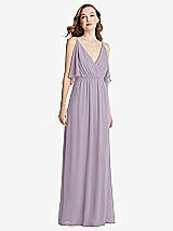 Alt View 3 Thumbnail - Lilac Haze Convertible Cold-Shoulder Draped Wrap Maxi Dress