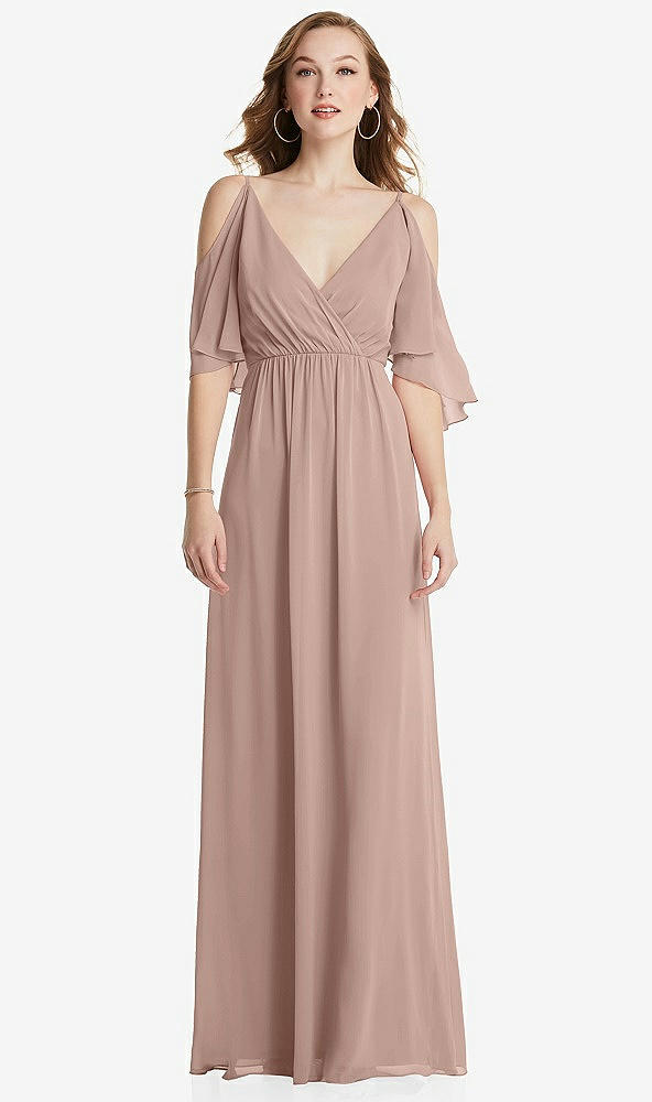 Front View - Neu Nude Convertible Cold-Shoulder Draped Wrap Maxi Dress