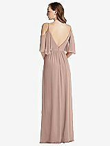 Rear View Thumbnail - Neu Nude Convertible Cold-Shoulder Draped Wrap Maxi Dress