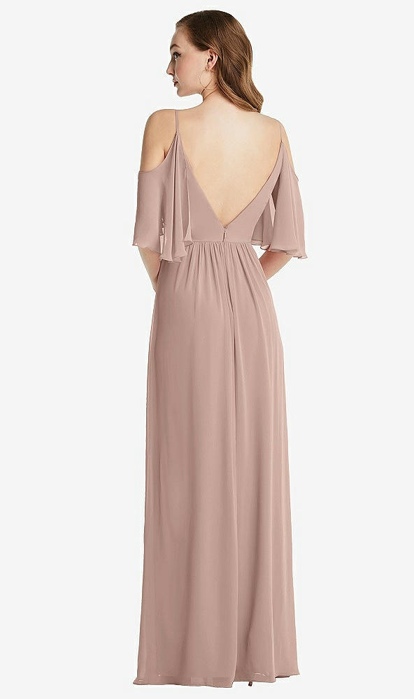 Back View - Neu Nude Convertible Cold-Shoulder Draped Wrap Maxi Dress