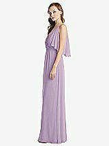 Alt View 2 Thumbnail - Pale Purple Convertible Cold-Shoulder Draped Wrap Maxi Dress