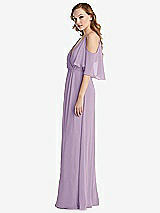 Side View Thumbnail - Pale Purple Convertible Cold-Shoulder Draped Wrap Maxi Dress