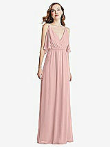 Alt View 3 Thumbnail - Rose Quartz Convertible Cold-Shoulder Draped Wrap Maxi Dress