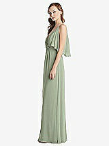 Alt View 2 Thumbnail - Sage Convertible Cold-Shoulder Draped Wrap Maxi Dress