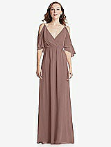 Front View Thumbnail - Sienna Convertible Cold-Shoulder Draped Wrap Maxi Dress