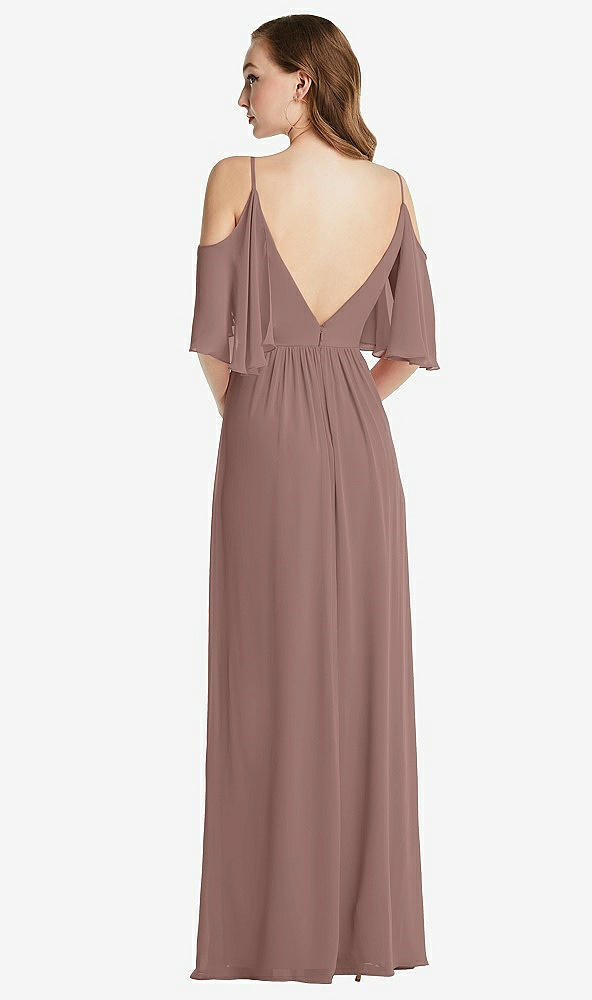 Back View - Sienna Convertible Cold-Shoulder Draped Wrap Maxi Dress