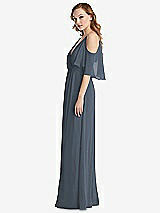 Side View Thumbnail - Silverstone Convertible Cold-Shoulder Draped Wrap Maxi Dress