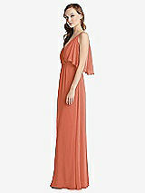 Alt View 2 Thumbnail - Terracotta Copper Convertible Cold-Shoulder Draped Wrap Maxi Dress