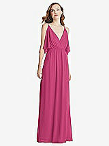 Alt View 3 Thumbnail - Tea Rose Convertible Cold-Shoulder Draped Wrap Maxi Dress