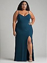 Alt View 1 Thumbnail - Atlantic Blue Tie-Back Cutout Maxi Dress with Front Slit