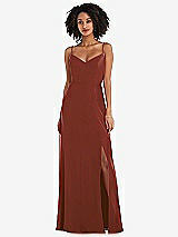 Front View Thumbnail - Auburn Moon Tie-Back Cutout Maxi Dress with Front Slit