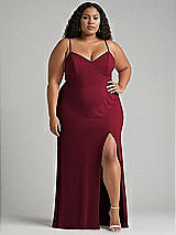 Alt View 1 Thumbnail - Burgundy Tie-Back Cutout Maxi Dress with Front Slit