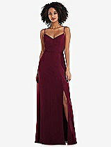 Front View Thumbnail - Cabernet Tie-Back Cutout Maxi Dress with Front Slit