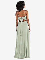 Rear View Thumbnail - Celadon Tie-Back Cutout Maxi Dress with Front Slit