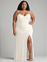 Alt View 1 Thumbnail - Ivory Tie-Back Cutout Maxi Dress with Front Slit