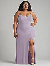 Alt View 1 Thumbnail - Lilac Haze Tie-Back Cutout Maxi Dress with Front Slit