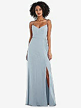 Front View Thumbnail - Mist Tie-Back Cutout Maxi Dress with Front Slit