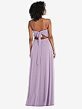 Rear View Thumbnail - Pale Purple Tie-Back Cutout Maxi Dress with Front Slit