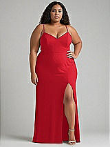 Alt View 1 Thumbnail - Parisian Red Tie-Back Cutout Maxi Dress with Front Slit