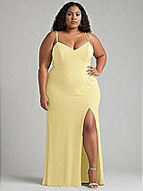 Alt View 1 Thumbnail - Pale Yellow Tie-Back Cutout Maxi Dress with Front Slit