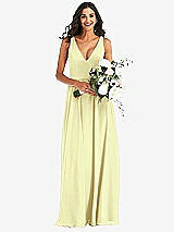 Alt View 2 Thumbnail - Butter Yellow Deep V-Neck Chiffon Maxi Dress