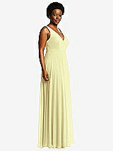 Side View Thumbnail - Butter Yellow Deep V-Neck Chiffon Maxi Dress