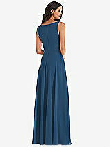 Alt View 5 Thumbnail - Dusk Blue Deep V-Neck Chiffon Maxi Dress