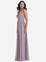 Alt View 4 Thumbnail - Lilac Dusk Deep V-Neck Chiffon Maxi Dress