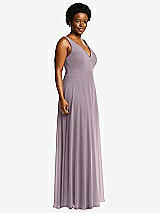 Side View Thumbnail - Lilac Dusk Deep V-Neck Chiffon Maxi Dress