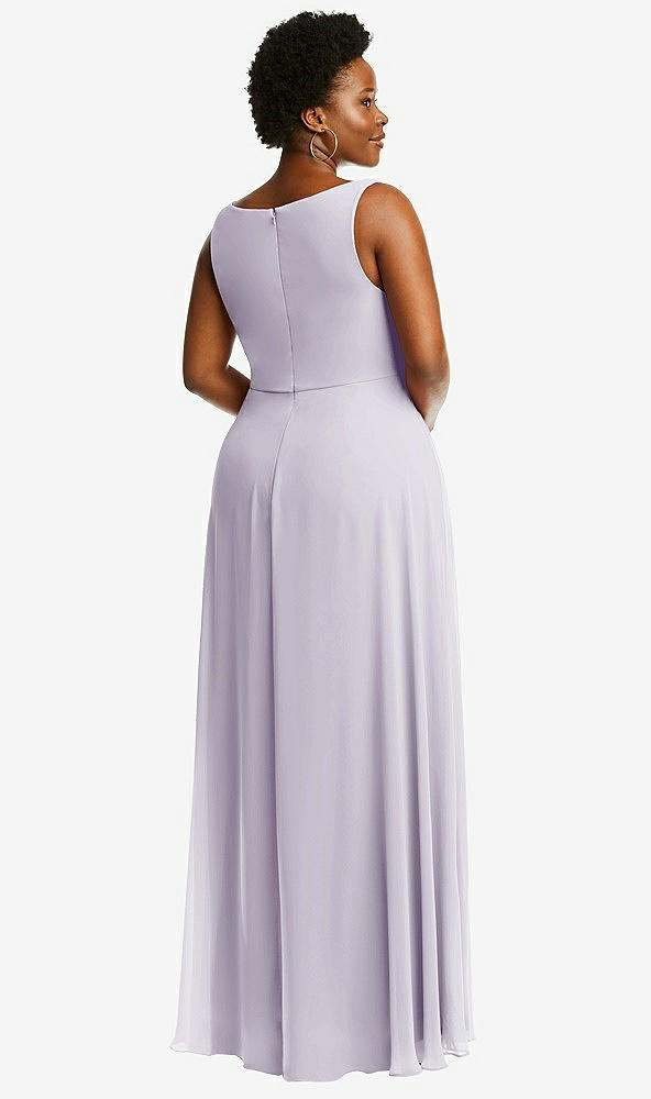 Back View - Moondance Deep V-Neck Chiffon Maxi Dress