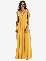 Alt View 3 Thumbnail - NYC Yellow Deep V-Neck Chiffon Maxi Dress