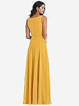 Alt View 5 Thumbnail - NYC Yellow Deep V-Neck Chiffon Maxi Dress