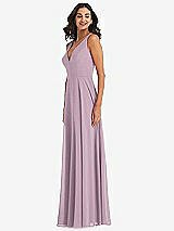 Alt View 4 Thumbnail - Suede Rose Deep V-Neck Chiffon Maxi Dress