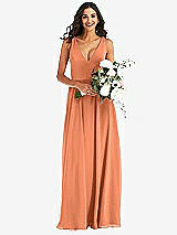 Alt View 2 Thumbnail - Sweet Melon Deep V-Neck Chiffon Maxi Dress